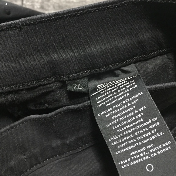 J Brand Alana Studded High Rise Skinny Jeans 26 (Inseam 27.5) Black Raw Hem - Picture 8 of 12